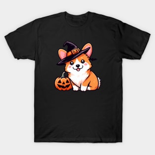 Cute Corgi in Witch Hat T-Shirt